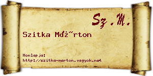 Szitka Márton névjegykártya