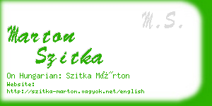 marton szitka business card